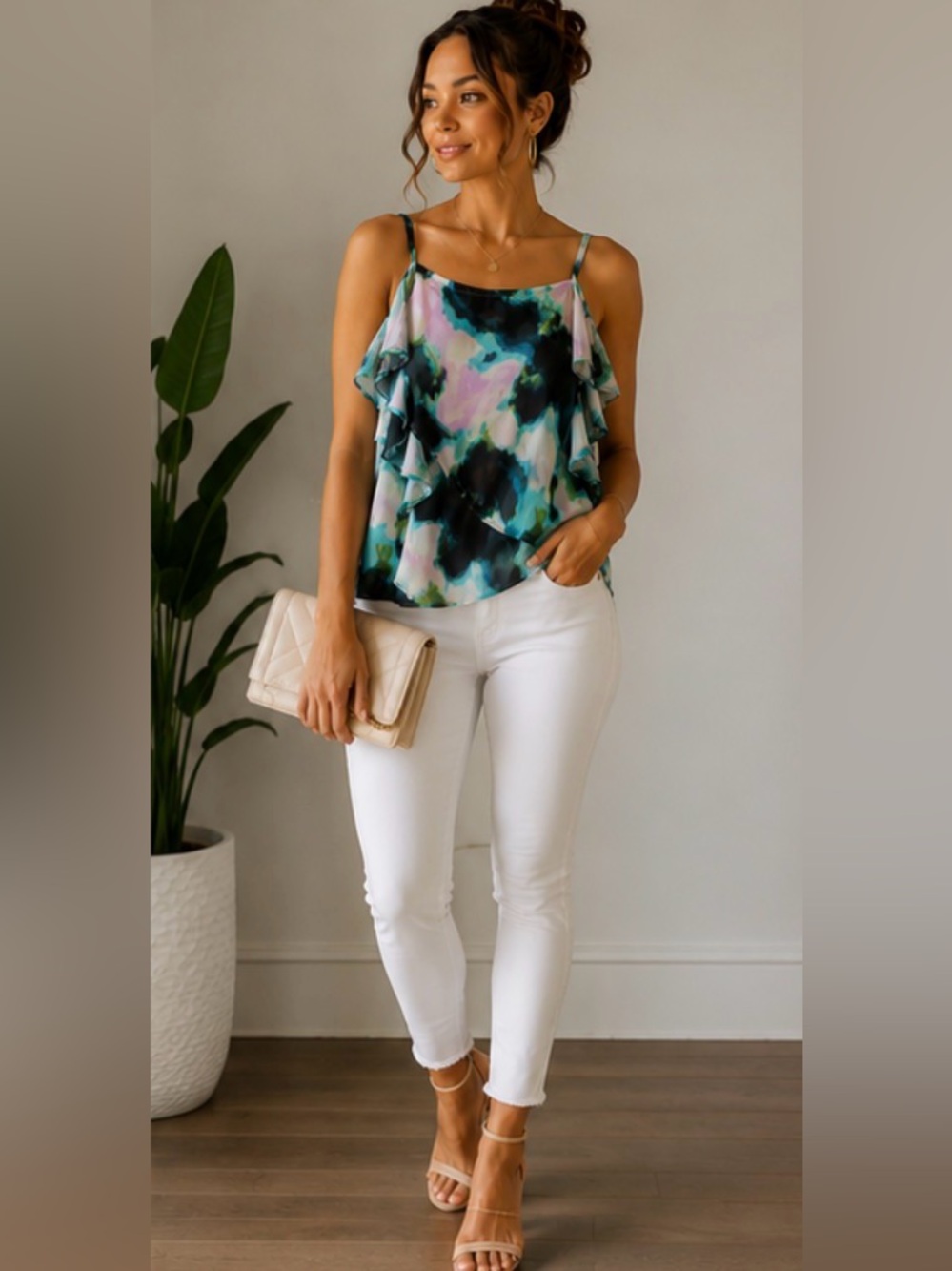 Concepts Ruffle Cold Shoulder Blouse Top NWT Size S